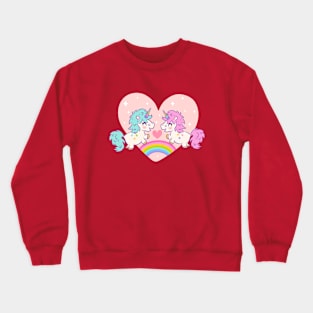 Cute unicorns with rainbow for Valentine's day Crewneck Sweatshirt